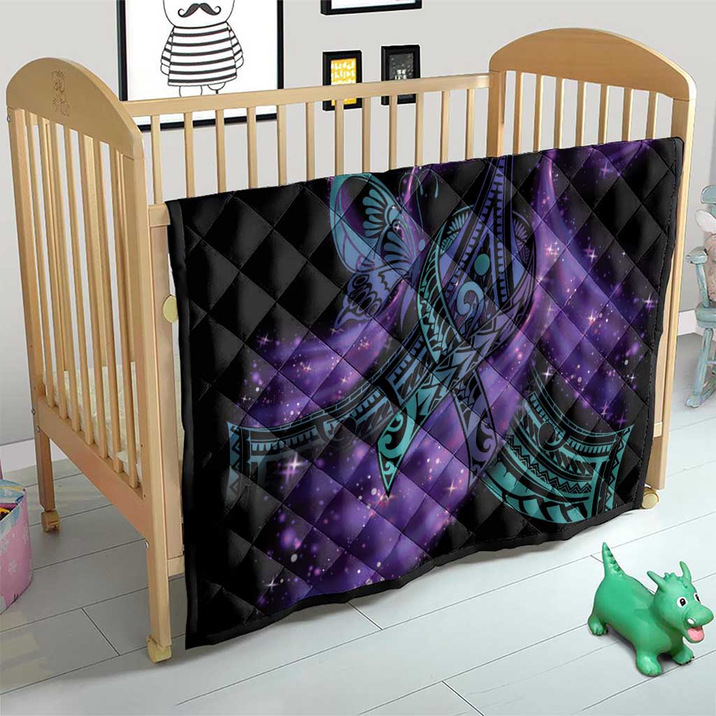 In September We Wear Teal And Purple Quilt Magic Ribbon Semicolon LT01 - Polynesian Pride