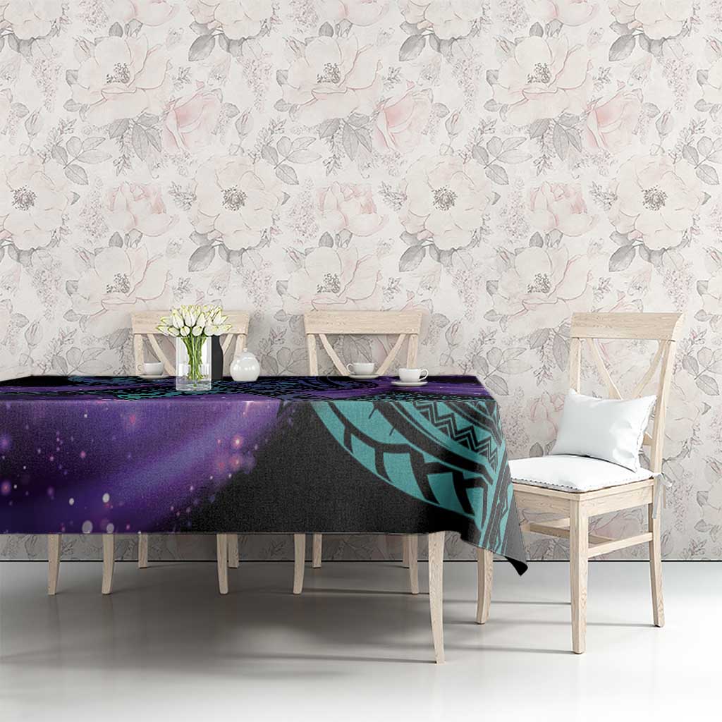 In September We Wear Teal And Purple Tablecloth Magic Ribbon Semicolon