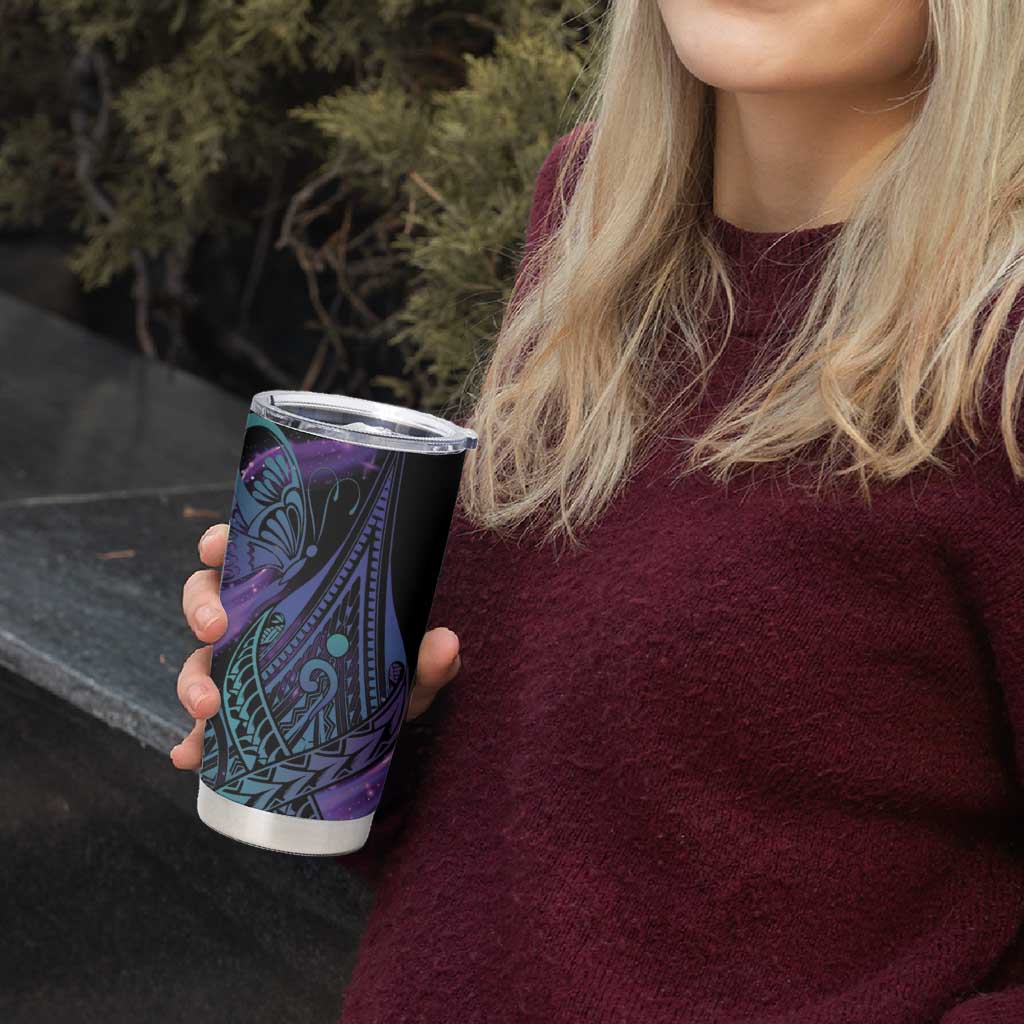 In September We Wear Teal And Purple Tumbler Cup Magic Ribbon Semicolon