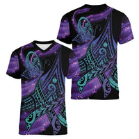 In September We Wear Teal And Purple Women V-Neck T-Shirt Magic Ribbon Semicolon