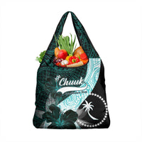 Chuuk Constitution Day Grocery Bag Hibiscus Turquoise Pattern LT01 1-pack One Size Turquoise - Polynesian Pride