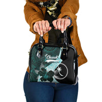 Chuuk Constitution Day Shoulder Handbag Hibiscus Turquoise Pattern LT01 One Size Turquoise - Polynesian Pride