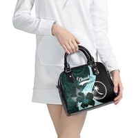 Chuuk Constitution Day Shoulder Handbag Hibiscus Turquoise Pattern LT01 - Polynesian Pride