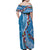 Fiji Tagimaucia Floral Family Matching Off Shoulder Maxi Dress and Hawaiian Shirt Tapa Pattern