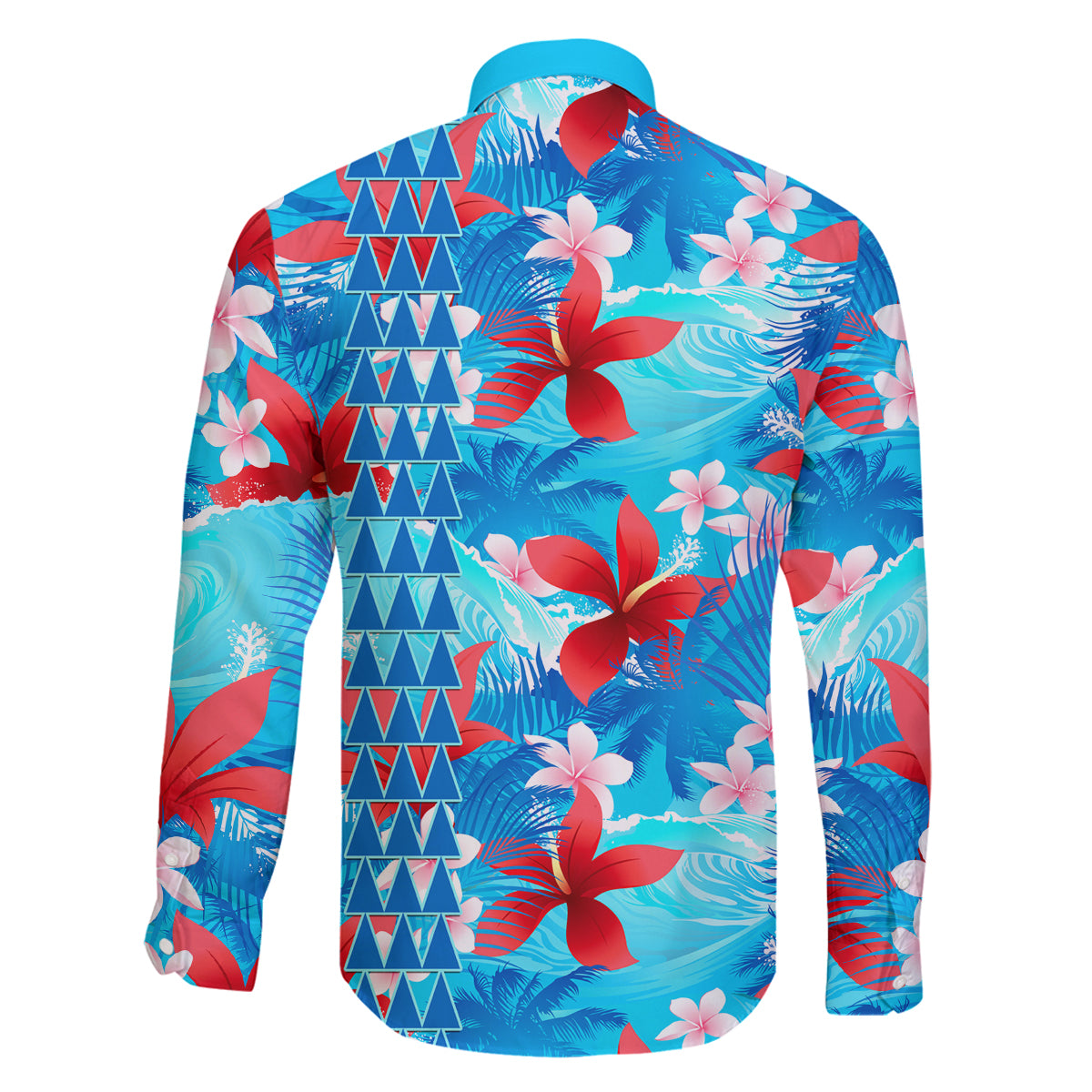 Hawaii Christmas Family Matching Off Shoulder Long Sleeve Dress and Hawaiian Shirt Santa Claus Surfing Kakau Tropical Style LT01 - Polynesian Pride