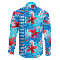 Hawaii Christmas Family Matching Off Shoulder Long Sleeve Dress and Hawaiian Shirt Santa Claus Surfing Kakau Tropical Style LT01 - Polynesian Pride