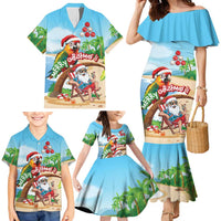 Personalized Hawaii Santa Parrot Christmas Family Matching Mermaid Dress and Hawaiian Shirt Summer Vibe LT01 - Polynesian Pride
