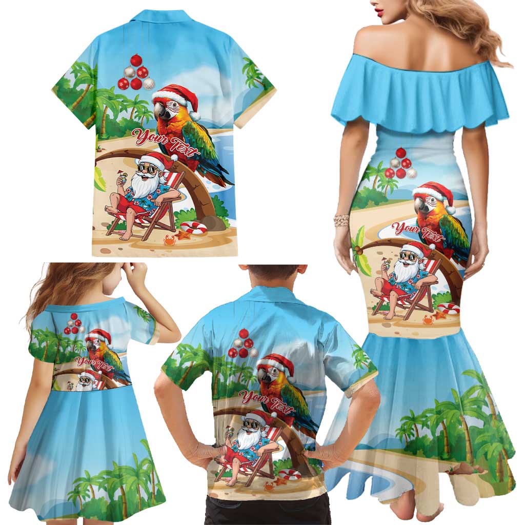 Personalized Hawaii Santa Parrot Christmas Family Matching Mermaid Dress and Hawaiian Shirt Summer Vibe LT01 - Polynesian Pride