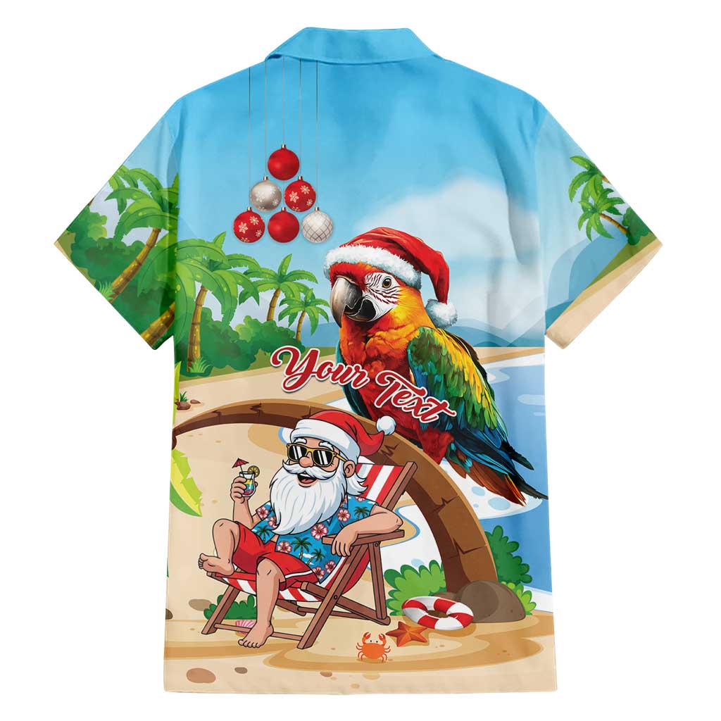 Personalized Hawaii Santa Parrot Christmas Family Matching Off Shoulder Maxi Dress and Hawaiian Shirt Summer Vibe - Polynesian Pride