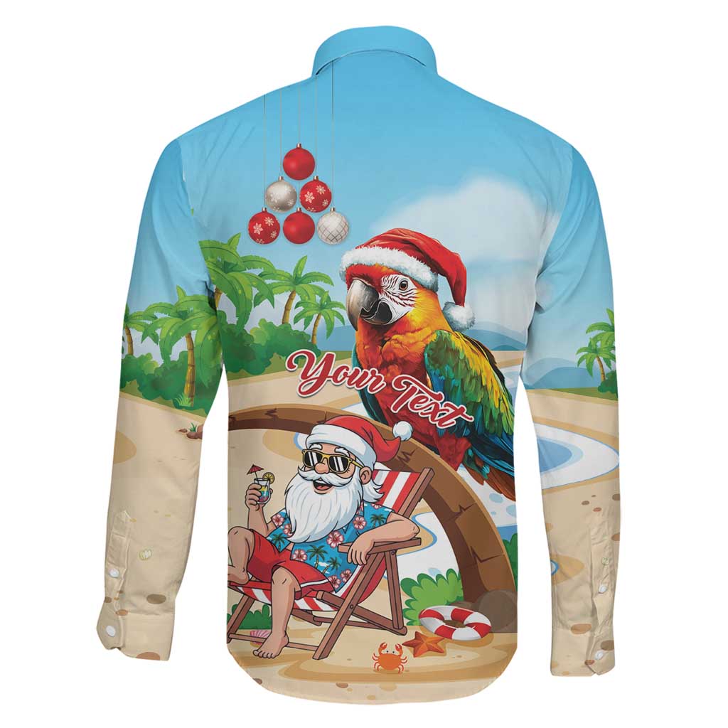 Personalized Hawaii Santa Parrot Christmas Family Matching Off Shoulder Maxi Dress and Hawaiian Shirt Summer Vibe - Polynesian Pride