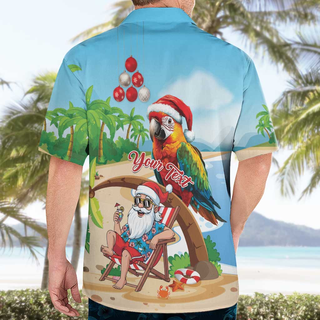 Personalized Hawaii Santa Parrot Christmas Hawaiian Shirt Summer Vibe - Polynesian Pride