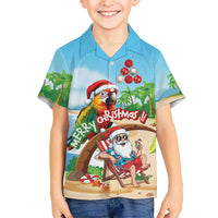 Personalized Hawaii Santa Parrot Christmas Hawaiian Shirt Summer Vibe - Polynesian Pride