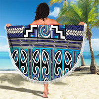 Maori Matariki Beach Blanket Blue Galaxy Aesthetic Koru Art