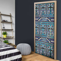 Maori Matariki Door Cover Blue Galaxy Aesthetic Koru Art