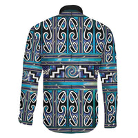 Maori Matariki Family Matching Off Shoulder Maxi Dress and Hawaiian Shirt Blue Galaxy Aesthetic Koru Art LT01 - Polynesian Pride