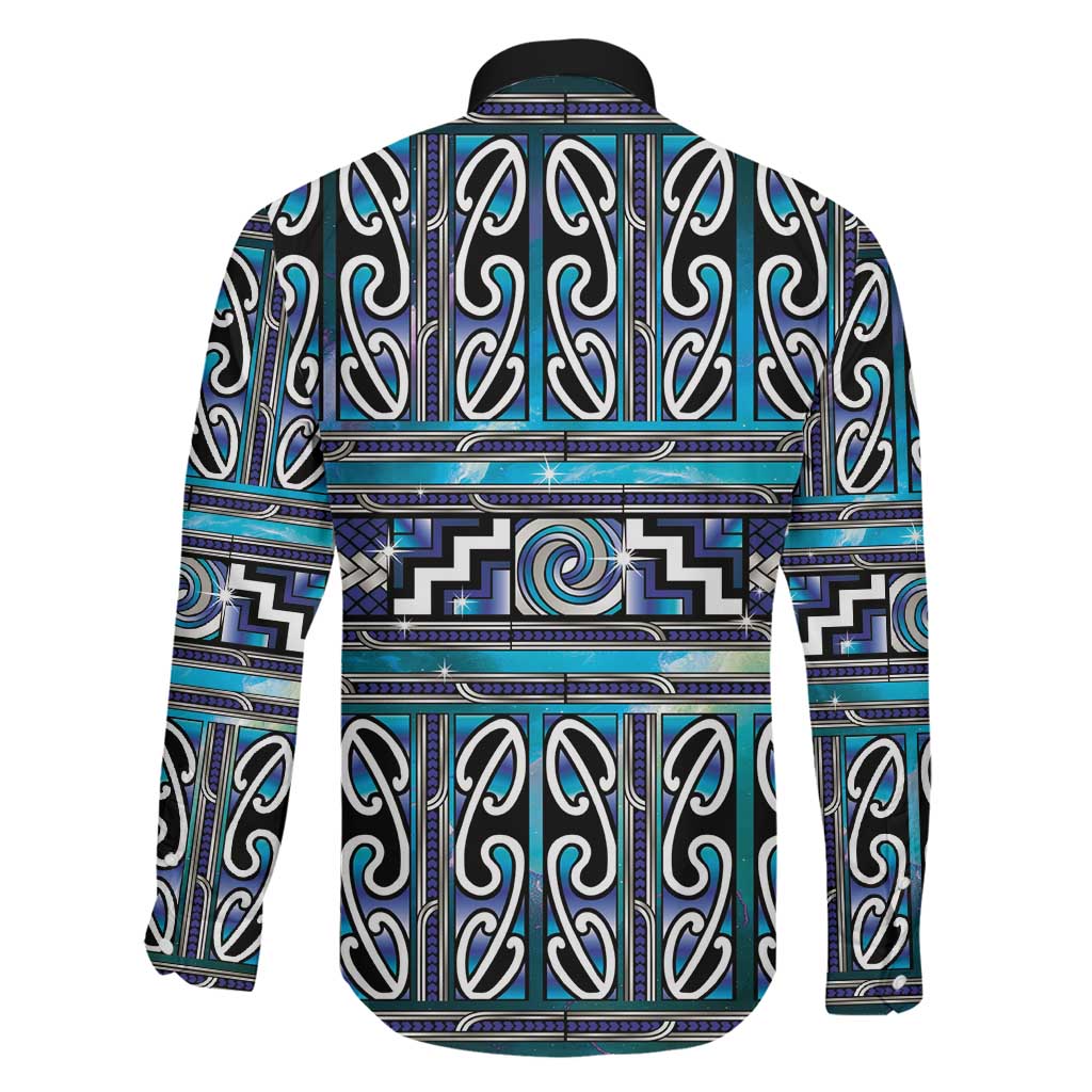 Maori Matariki Family Matching Puletasi and Hawaiian Shirt Blue Galaxy Aesthetic Koru Art