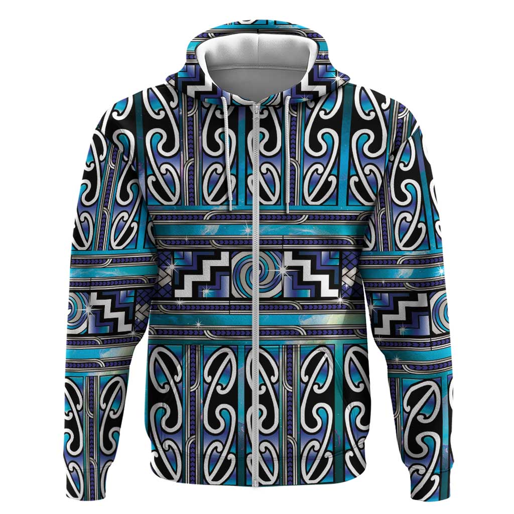 Maori Matariki Hoodie Blue Galaxy Aesthetic Koru Art