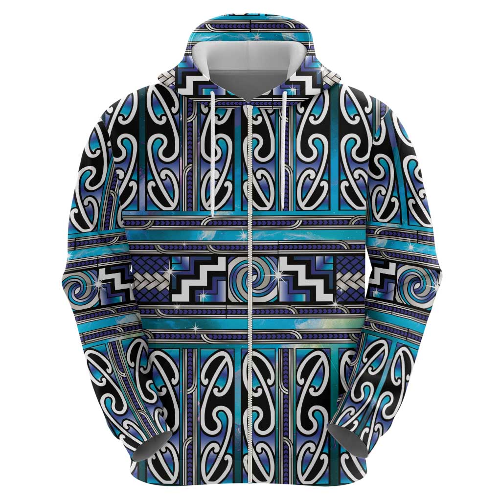 Maori Matariki Hoodie Blue Galaxy Aesthetic Koru Art