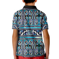 Maori Matariki Kid Polo Shirt Blue Galaxy Aesthetic Koru Art