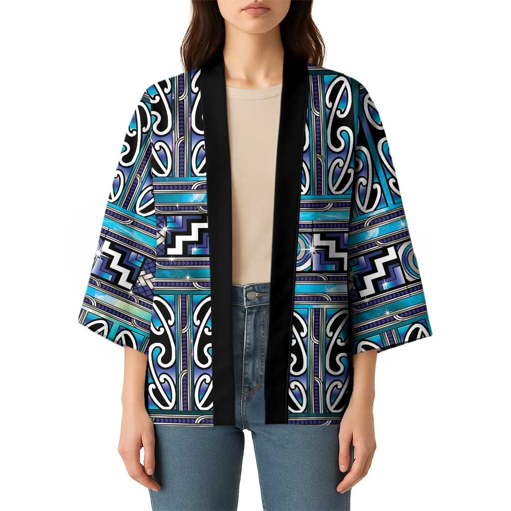 Maori Matariki Kimono Blue Galaxy Aesthetic Koru Art