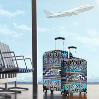 Maori Matariki Luggage Cover Blue Galaxy Aesthetic Koru Art