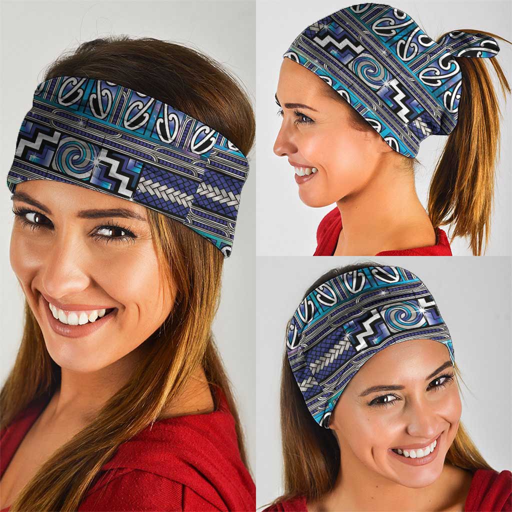 Maori Matariki Neck Gaiter Blue Galaxy Aesthetic Koru Art