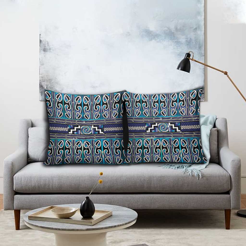 Maori Matariki Pillow Cover Blue Galaxy Aesthetic Koru Art