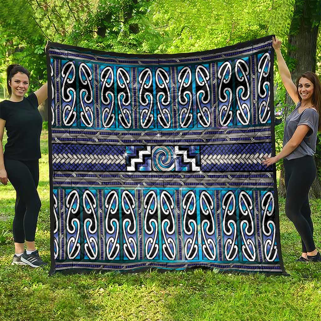 Maori Matariki Quilt Blue Galaxy Aesthetic Koru Art