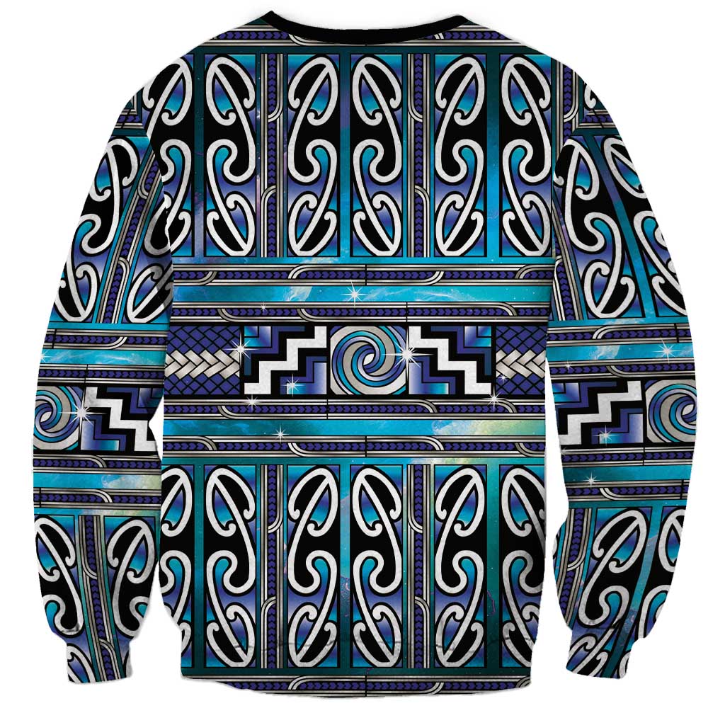 Maori Matariki Sweatshirt Blue Galaxy Aesthetic Koru Art