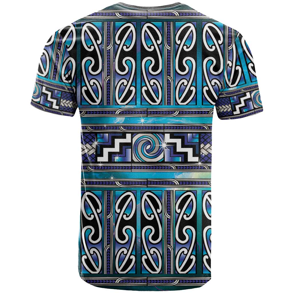 Maori Matariki T Shirt Blue Galaxy Aesthetic Koru Art