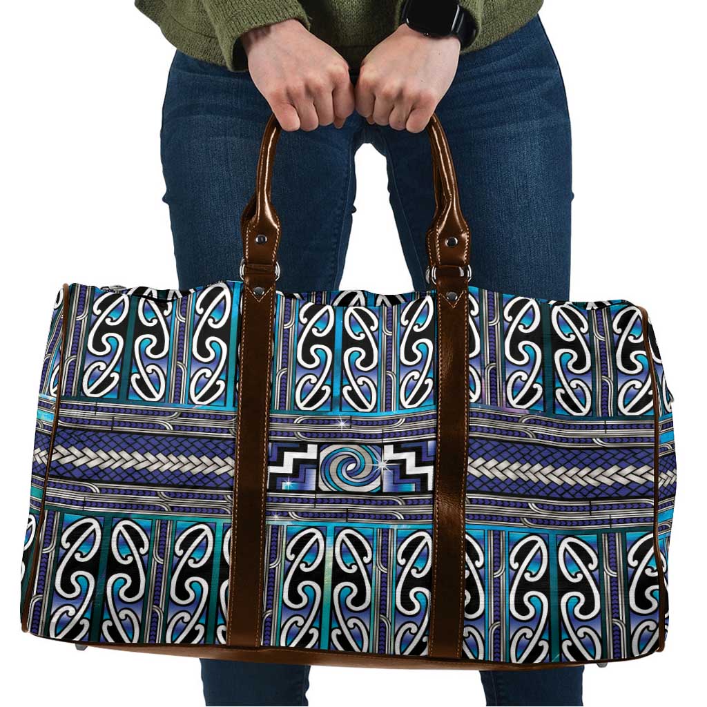 Maori Matariki Travel Bag Blue Galaxy Aesthetic Koru Art