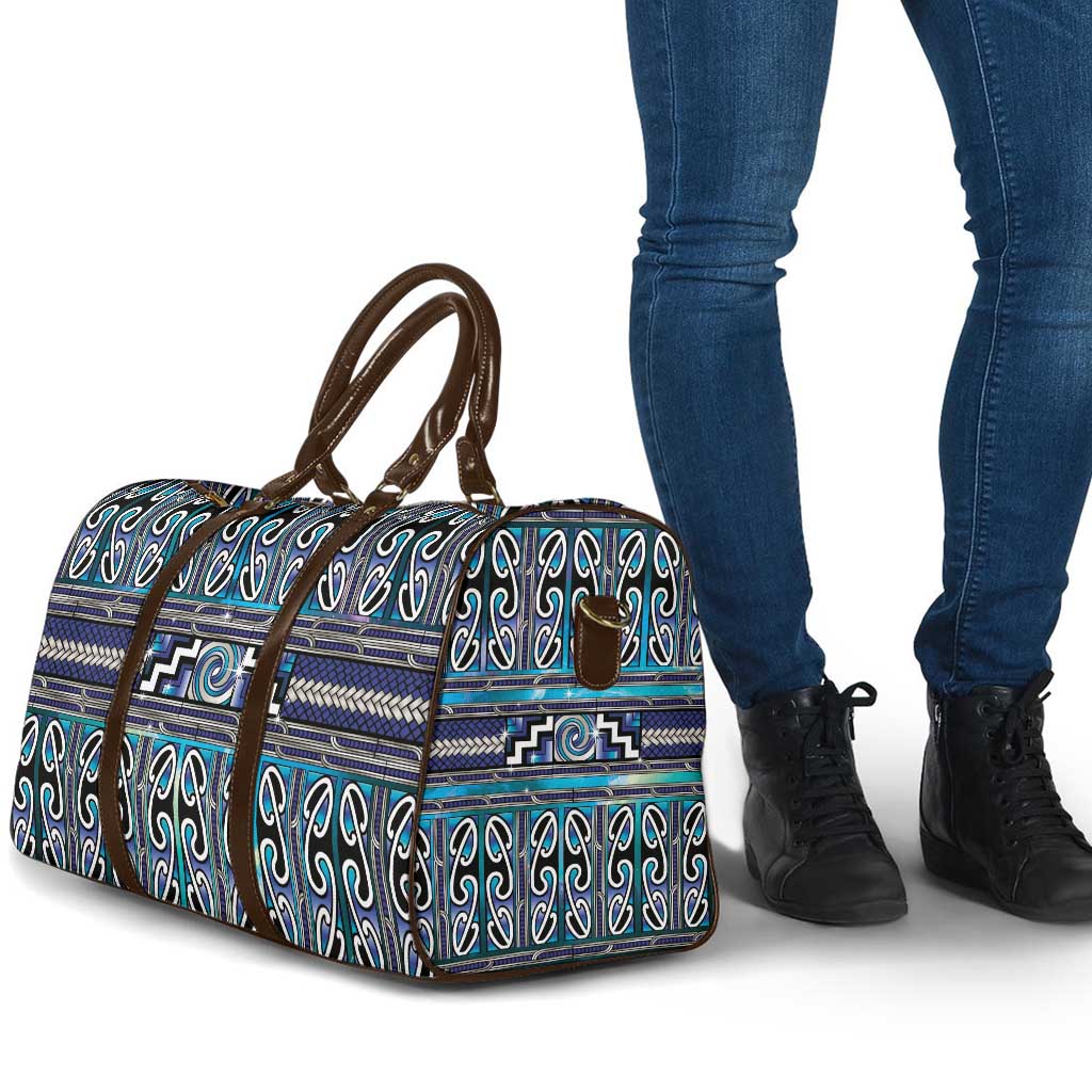 Maori Matariki Travel Bag Blue Galaxy Aesthetic Koru Art