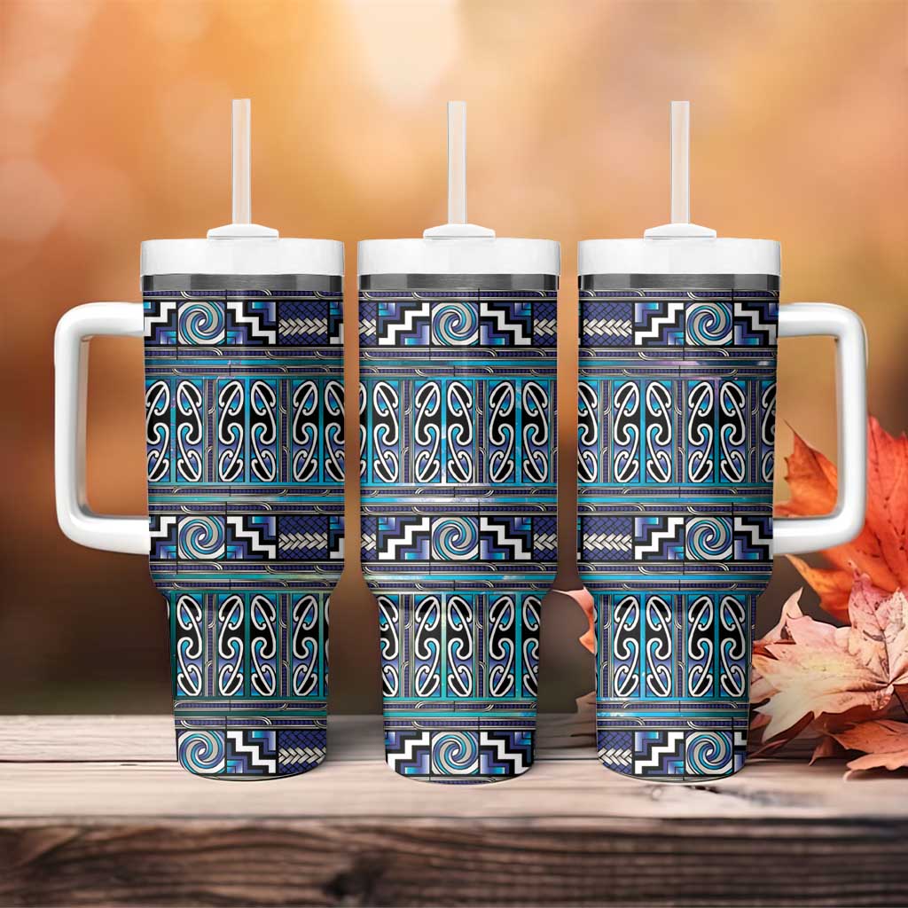 Maori Matariki Tumbler With Handle Blue Galaxy Aesthetic Koru Art
