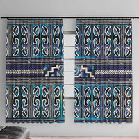 Maori Matariki Window Curtain Blue Galaxy Aesthetic Koru Art