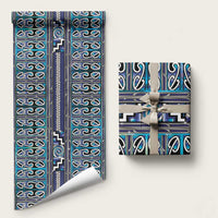 Maori Matariki Wrapping Paper Blue Galaxy Aesthetic Koru Art