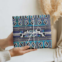 Maori Matariki Wrapping Paper Blue Galaxy Aesthetic Koru Art