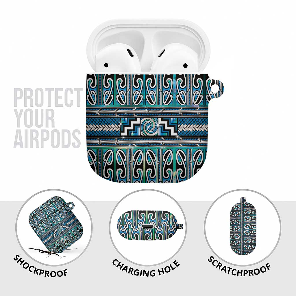 Maori Matariki AirPods Case Green Galaxy Aesthetic Koru Art