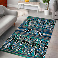 Maori Matariki Area Rug Green Galaxy Aesthetic Koru Art