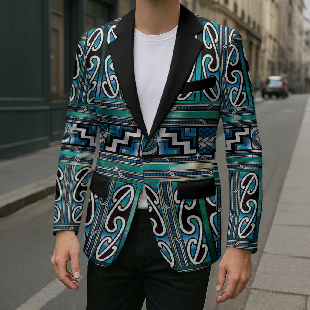 Maori Matariki Blazer Green Galaxy Aesthetic Koru Art