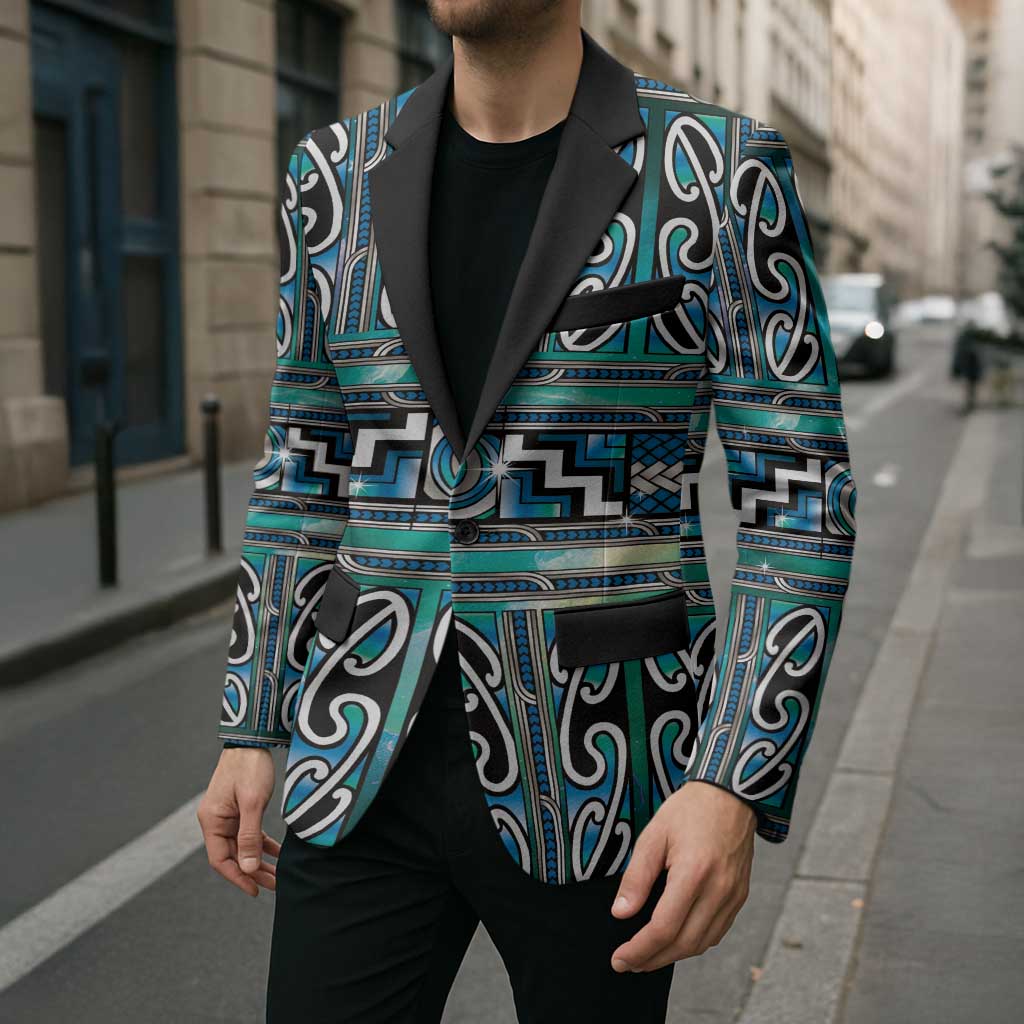 Maori Matariki Blazer Green Galaxy Aesthetic Koru Art