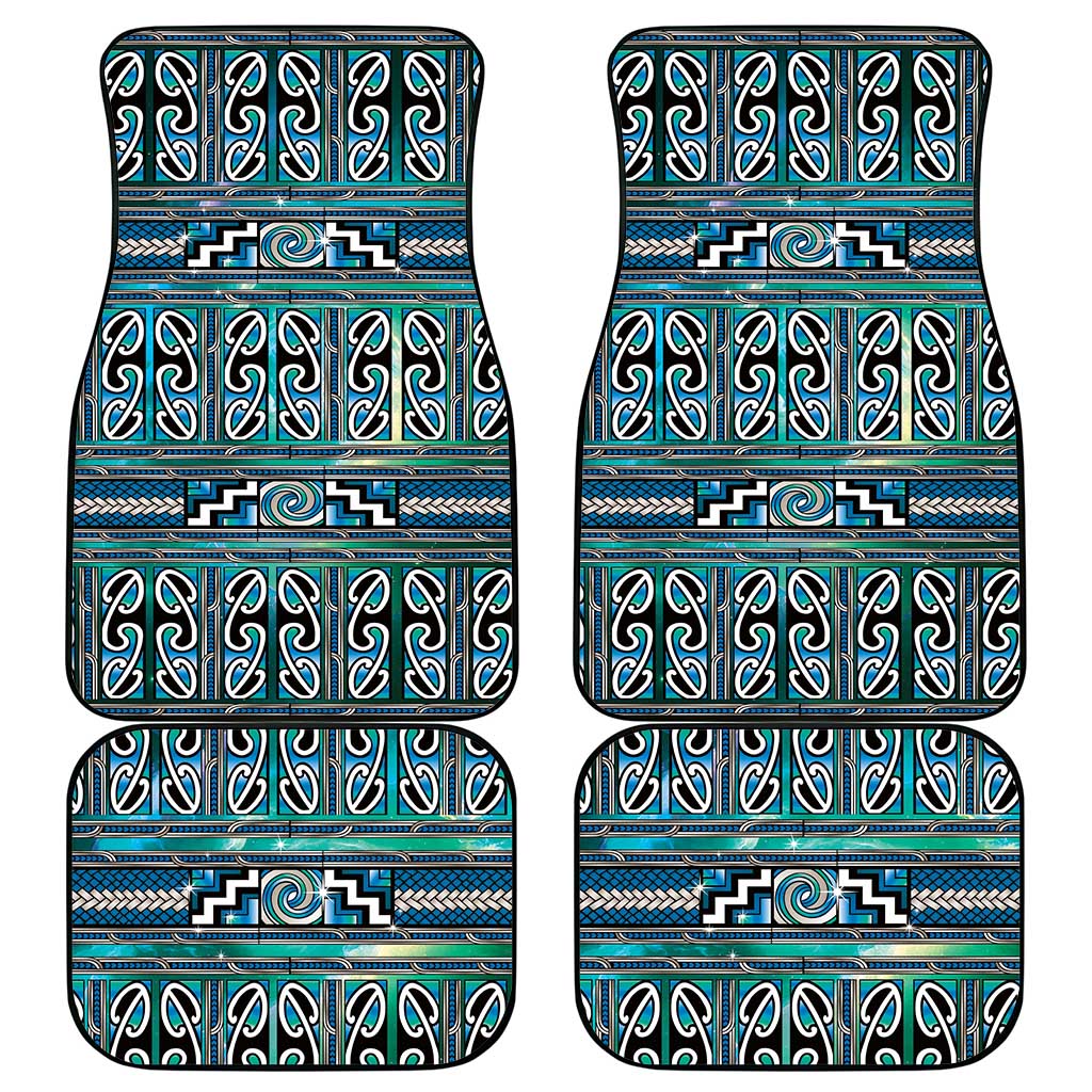 Maori Matariki Car Mats Green Galaxy Aesthetic Koru Art