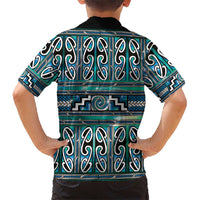 Maori Matariki Family Matching Mermaid Dress and Hawaiian Shirt Green Galaxy Aesthetic Koru Art LT01 - Polynesian Pride