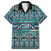 Maori Matariki Family Matching Tank Maxi Dress and Hawaiian Shirt Green Galaxy Aesthetic Koru Art LT01 Dad's Shirt - Short Sleeve Green - Polynesian Pride