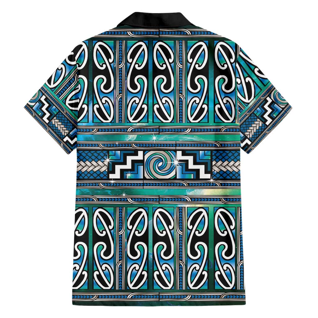 Maori Matariki Family Matching Tank Maxi Dress and Hawaiian Shirt Green Galaxy Aesthetic Koru Art LT01 - Polynesian Pride
