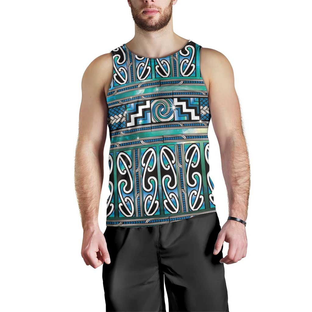 Maori Matariki Men Tank Top Green Galaxy Aesthetic Koru Art