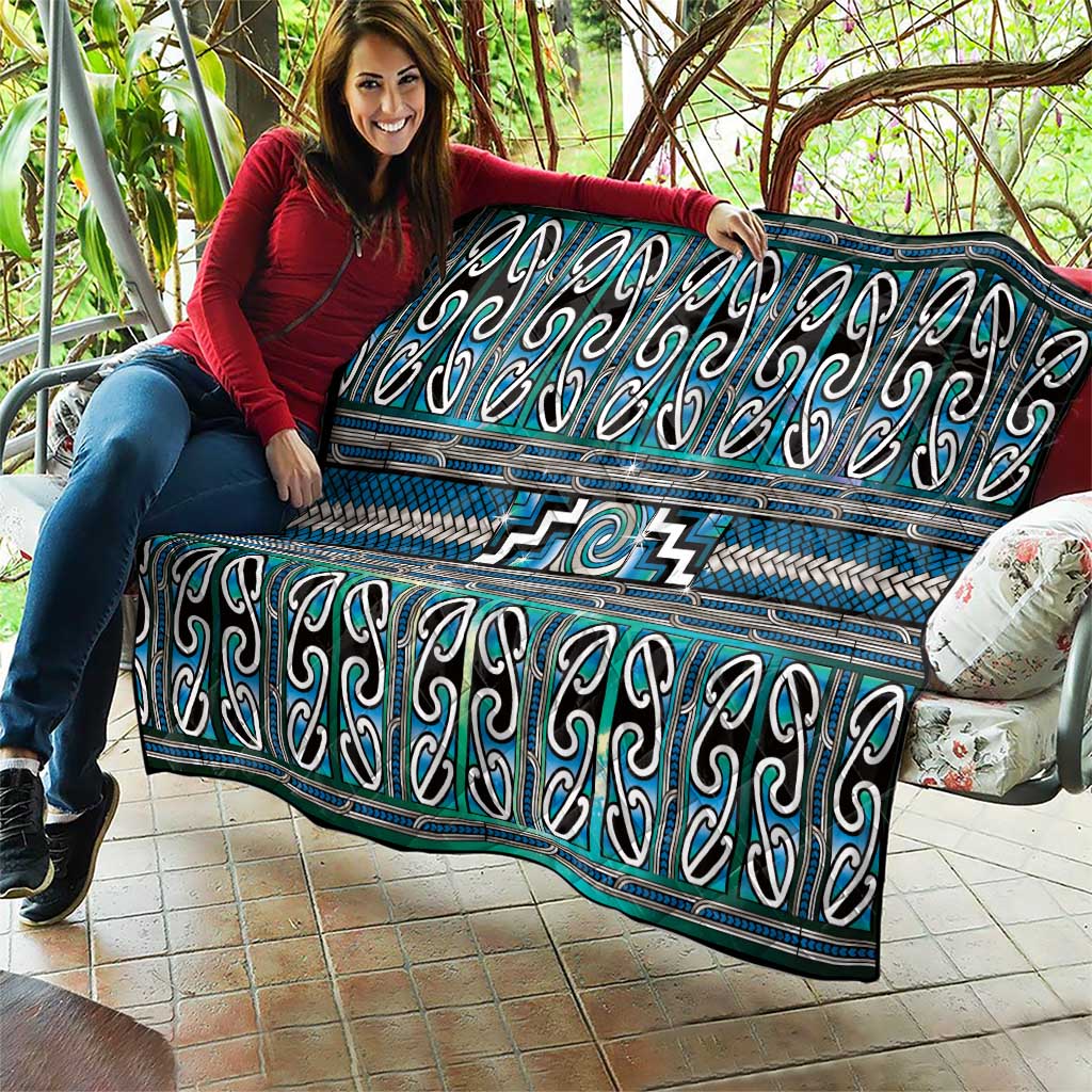 Maori Matariki Quilt Green Galaxy Aesthetic Koru Art