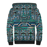 Maori Matariki Sherpa Hoodie Green Galaxy Aesthetic Koru Art