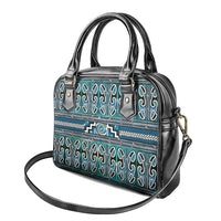 Maori Matariki Shoulder Handbag Green Galaxy Aesthetic Koru Art