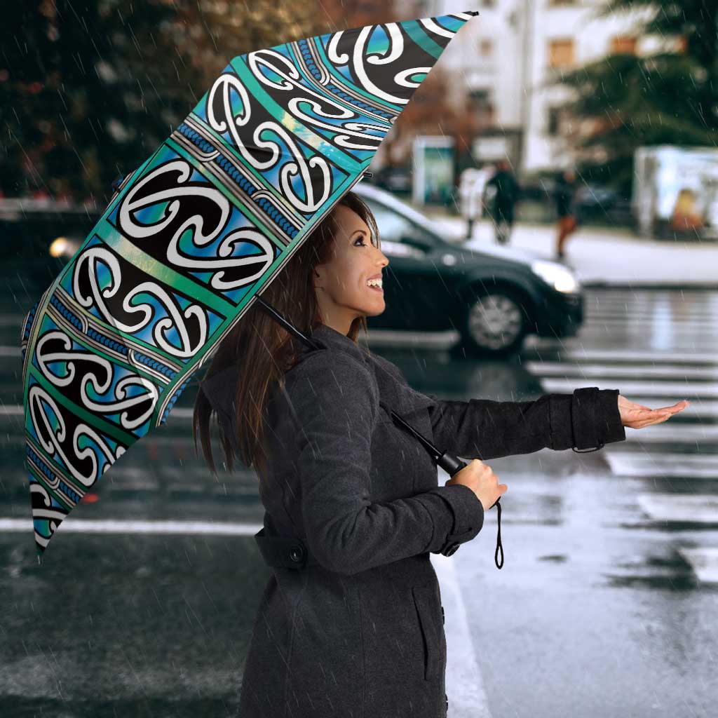 Maori Matariki Umbrella Green Galaxy Aesthetic Koru Art