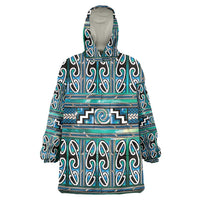 Maori Matariki Wearable Blanket Hoodie Green Galaxy Aesthetic Koru Art